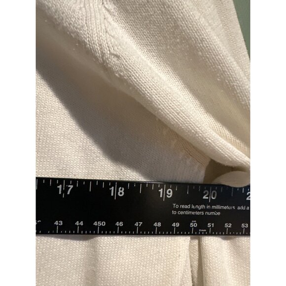 Yarnworks Women’s Ivory Cardigan Size M Elegant Preppy Old Money Academia - Picture 5 of 6
